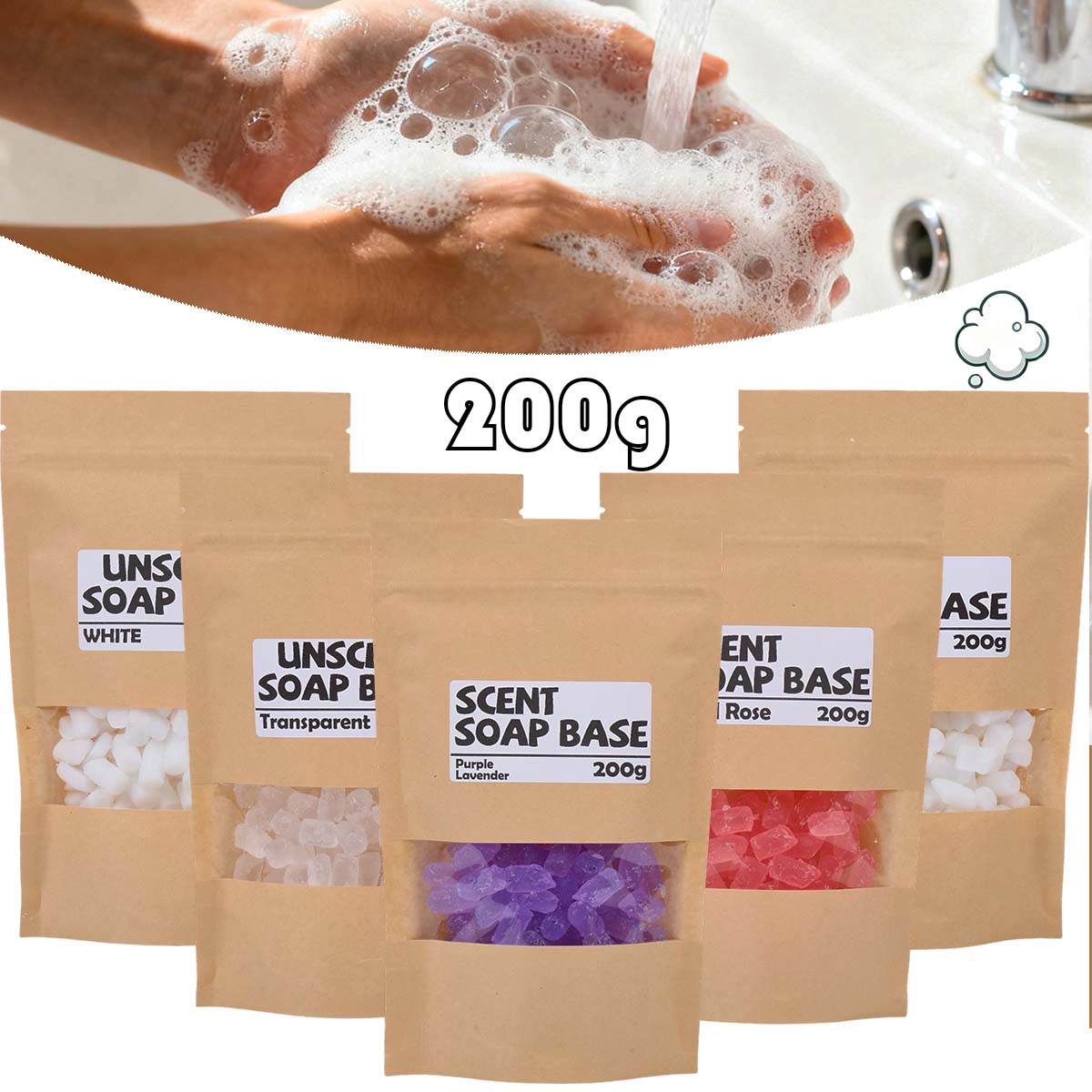 200g Bahan Dasar Sabun Wangi G - Soap Making Supplies Wholesale ulasan dan harga